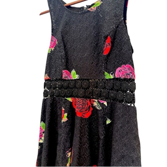 Free People Black Floral Mini Dress - Picture 9 of 10